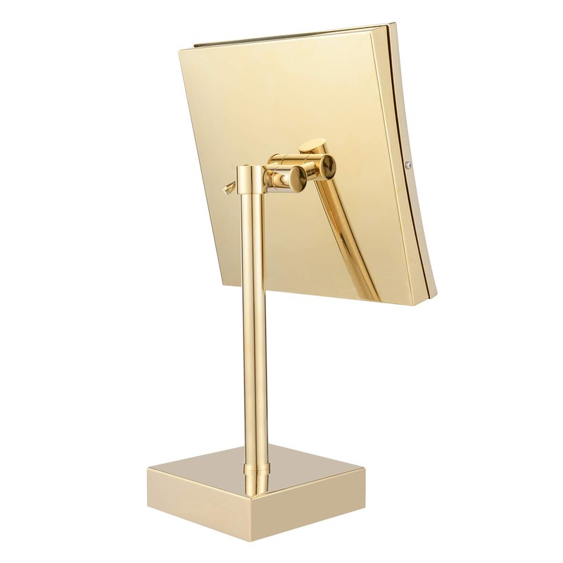 DOWRY Tabletop LED Lighted 5X Magnifying Makeup Mirror Square with