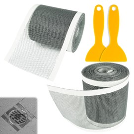 2 Roll Disposable Shower Drain Hair Catchers Fiberglass Mesh Hair Catcher Cutable Screen Sink with Cleaning Shovel