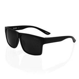 TOROE All Black Square TR90 Frame Polarized Sunglasses with Anti Reflective Water Repellent Polycarbonate Lenses (Matte Black Frame, Black (Category 4))