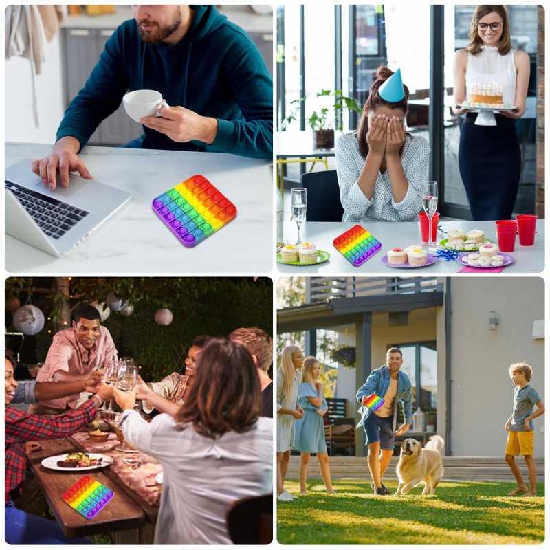 Pop it Fidget Toys,Square Poppet Fidget Toy,popit Stress Reliever Push