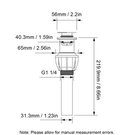 SEIWEI 1 Pack Pop Up Bathroom Sink Drain with Strainer Basket Hair Catcher Anti Clog - Bathroom Sink Stopper with Overflow for Faucet (Grey)