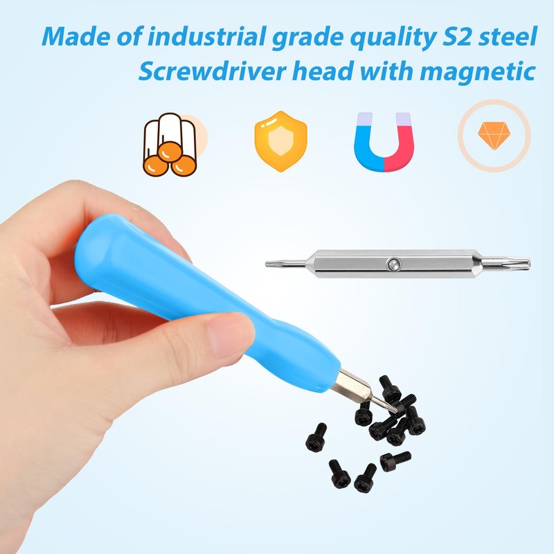 Video Doorbell Screwdriver, Double-Ended Screwdriver Bits with Handle, T6 and