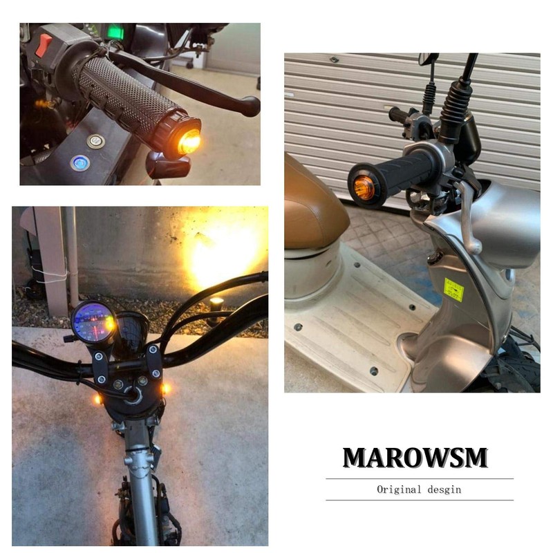 MaRowsm Bike Eye-catching Handle Grip Bar End Turn Signal Waterproof