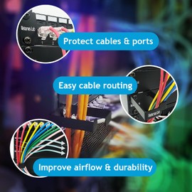 Metamas Lab - 10 Pack Server Rack Cable Management D-Ring Hooks L Size - Bracket Organizer Hook Mount Set for Network Patch Cables, Fiber Optic, Power Cords (10 Pieces) - Made in Taiwan