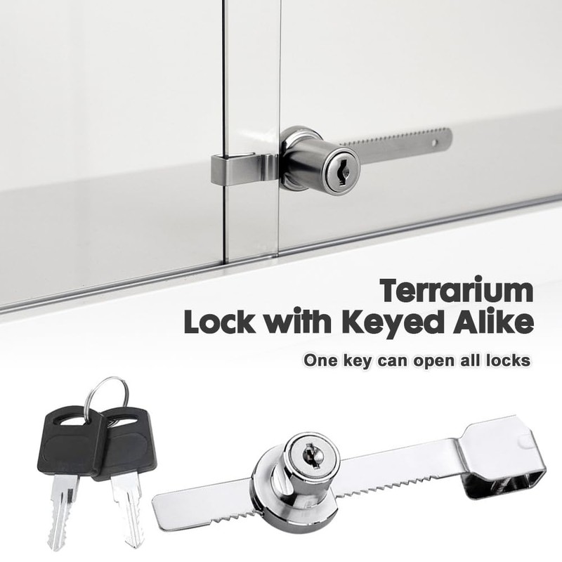 yotutun Terrarium Lock with Key Equal 4 Pieces Rack Lock
