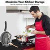 Poeland Kitchen Pot Lid Organizer, Pan Rack with 3 Compartments,