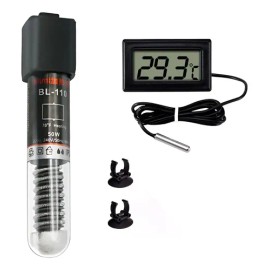 Calentador De Acuarios 25w Con Termómetro Digital Sumergible                                                                                          