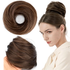 BOBIYA Messy Buns Hair Pieces Hair Scrunchies for Women Synthetic Ponytail Bun Extensions (Chestnut)