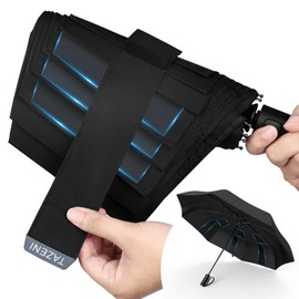 TAZENI Auto-Tidy Travel Umbrella for Rain Auto Open/Close Compact Small Windproof Umbrella Strong & Light Sun Rain Umbrellas Large Long-lasting Easy Use Travel Essential for 2 Men Women Gift Black