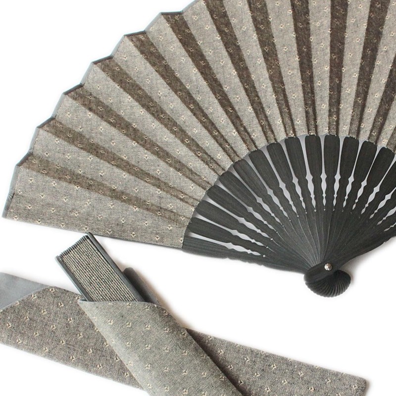 Nishikawa Shoroku Shoten Men's Fan, Summer, Fan, Bag Box Included,