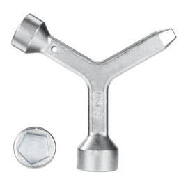 MKF2 Meter Curb Box Key, Triangular Curb Box Wrench Water Meter Box Key Electric Meter Key Water Meter Key Shut Off Tool for Meter Pit Lids Curb Box Meter Box Lids