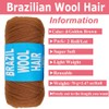 COOKOO 2 Roll Golden Brown Brazilian Wool Hair Yarn for