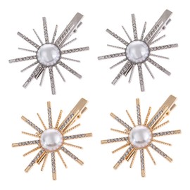 Baluue 4pcs Hair Clips for Women Elegant Hair Accessories Rhinestone Flower Design for Weddings and Parties Keep Tidy and Stylish