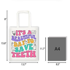 RNYJJ Dentist Gifts for Women Tote Bag Gift for Dental Assistant Dental Hygienist Canvas Tote Bag Dentist Graduation Gift