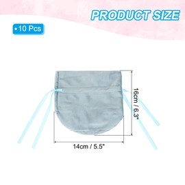 PATIKIL Velvet Drawstring Bags 6"x6", 10 Pcs Velvet Gift Bag with Pearl, Mini Candy Packaging Storage Pouches for Christmas Jewelry Webbing Party Favor, Blue