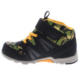 TSUKIHOSHI HIKE Kids Hiking Boots - Waterproof Kids and Toddler Hiking Boots with Wide Toe Box & Slip-Resistant Outsole - Machine Washable, Black/Camo - 7.5 Toddler (1-4 Years)