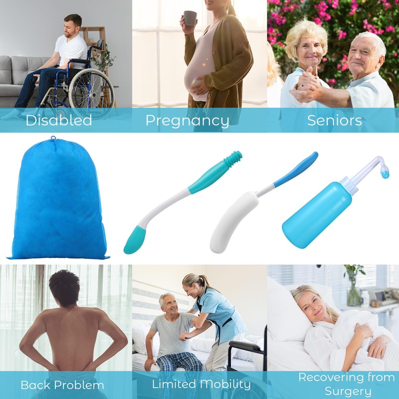 Sunnyray 8 Pcs Toilet Aids Kit for Wiping Include 2