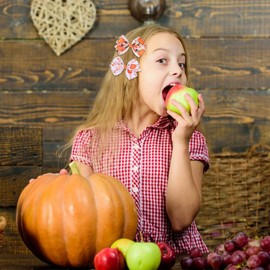 WRBAJIS Fall Bow Hair Clips Pumpkin Maple Leaf Hair Barrettes Thanksgiving Hair Clips for Women Girls Hair Accessories Fall Harvest Thanksgiving Party Supplies Orange White 2Pcs