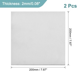QUARKZMAN 2Pcs Lastra In Titanio GR2, 200x200x2mm Lamiera In Lega Di Titanio Per Lavorazione Metalli Macchinari Industriali (8"x8"x0.08")
