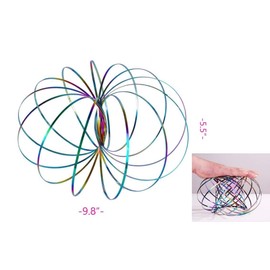 YOFOBU - Juego de 9 anillos de flujo de brazo mágico, anillo de escultura de resorte cinético de colores, anillos interactivos para alivio del estrés, accesorios para festivales (coloridos)