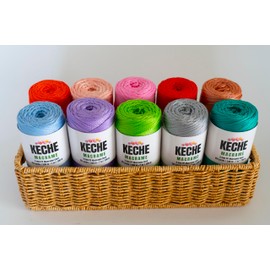 KECHE Macrame Cord | Macrame Supplies 2mm Polyester Macrame Rope Yarn for Table Runner Wall Décor Plant Hanging 251 Yards - Yellow