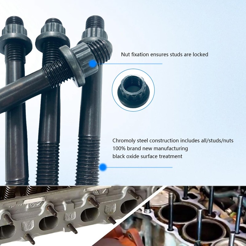 BIGLKNM Cylinder Head Studs Kit & Engine Bolt Screw Kit