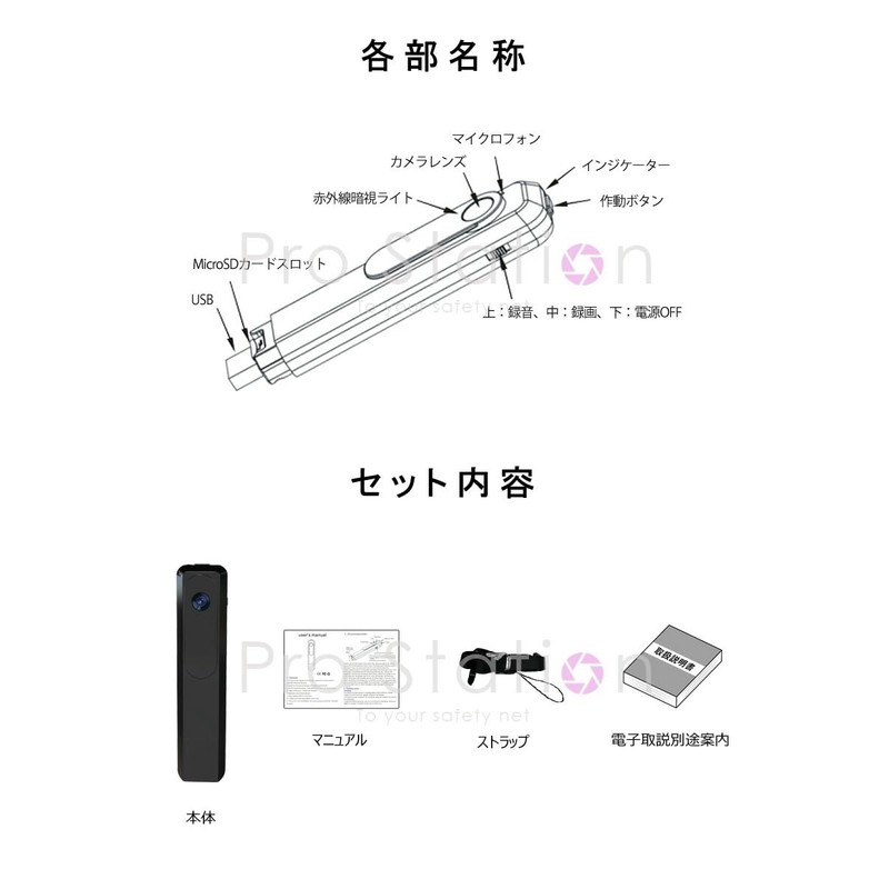 E. Small Security Camera, Night Vision, Long Continuous Recording, Clip,