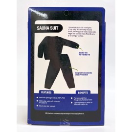 Pro Strength Sauna Suit Size L/XL Unisex Lightweight Comfort Slim/Tone Bod Black