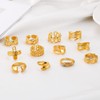 18K Gold Plated Chunky Rings Set for Women,Trendy Exaggerated Stackable