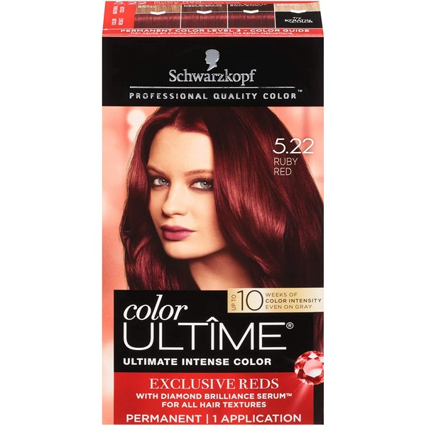 Schwarzkopf Color Ultime Hair Color Cream, 5.22 Ruby Red (Packaging May Vary)