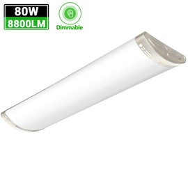 TychoLite 4ft LED Light Fixtures Dimmable 80W 8800lm Linear Flush Mount Lights, 4 Foot LED Ceiling Light 5000K Daylight White, Equivalent 250W Fluorescent Replacement for Kitchen, Craft Room - 1 Pack