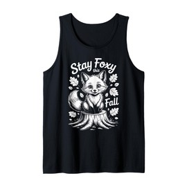 Stay Foxy This Fall Autumn Fox Leaves Tank Top