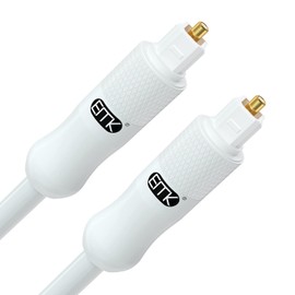 EMK White Optical Audio Cable, Optical Cable Digital SPDIF Toslink Optical Cable White Optical Cord for Sound Bar, TV, Home Theater & More 4 Feet/1.2M