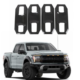 WZXDAUTO Carbon Print Door Handle Bowl Plate Cover Decoration Trim Cover for Ford Raptor 2022 2023 ABS Plastic Decoration and Protection Exterior Accessories