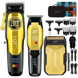 LQT Professional Hair Clippers for Man,Hair Clippers Electric Shavers Razor T-Blade Hair Trimmer, 3 in 1 Cordless Barber Trimmer Bald Shavers LED Display Gifts (3PCS)