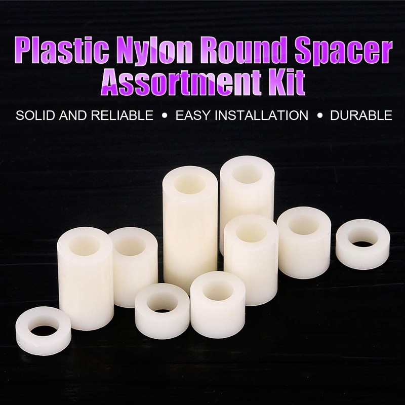 Swpeet 150Pcs Nylon Round Spacer Standoff Screw Nut Assortment Kit,