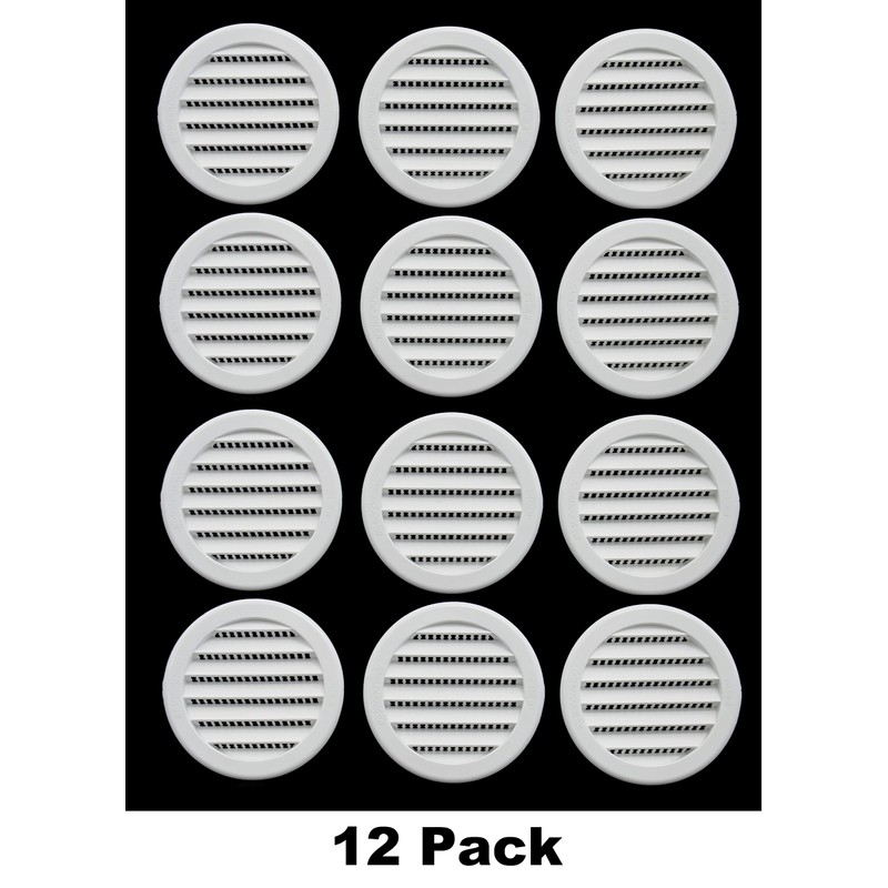 3" Round Plastic Louver Soffit Air Vent Reptile Screen Grille