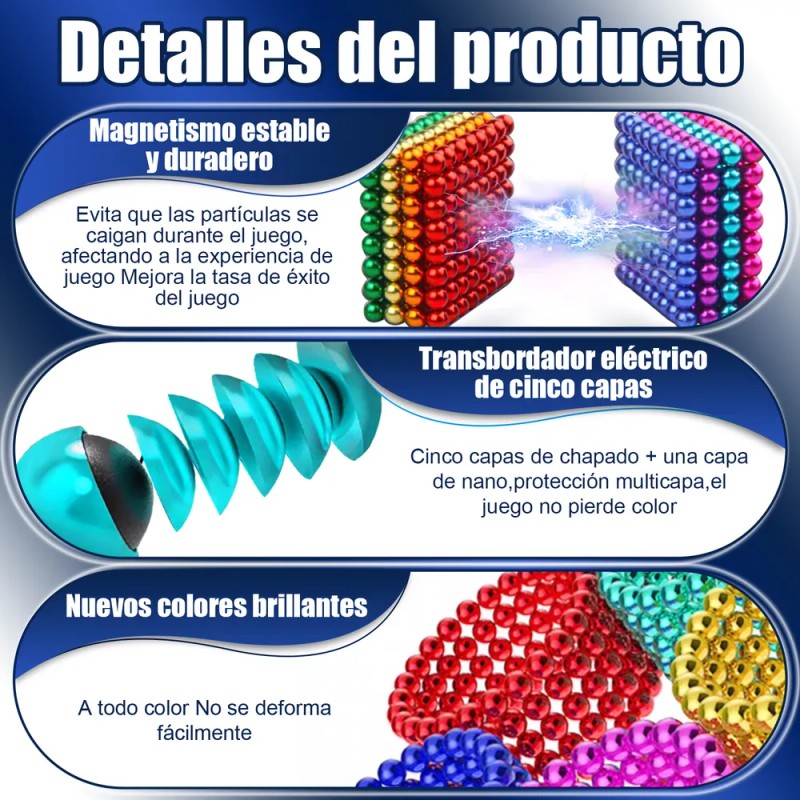 Antiestres Juguetes Juego Magnéticas De Bolas 216 Piezas Kit