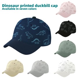 Tisoloow - Gorro de béisbol para bebé, gorra de sol ajustable, diseño de dinosaurio, para niños y niñas, Negro -, 4-8 Años