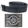 Kilt Belt and Buckle Set, Scottish Thistle Embossed Belt with