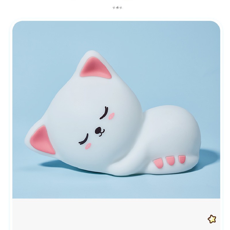 可爱云朵猫咪硅胶拍拍灯LED礼品氛围安睡灯减压灯外贸批发小夜灯 0.5W Fundamentals