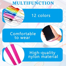 100 correas cortas y coloridas para muñeca para cordón USB, cordón de flash para llaves, cordón con memoria flash, llavero, soporte para tarjetas de identificación, etiqueta de nombre, varios colores