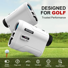 REVASRI Golf Rangefinder with Slope and Pin Lock Vibration, External Slope Switch for Golf Tournament Legal, Rangefinders with Rechargeable Battery 1000YDS Laser Range Finder