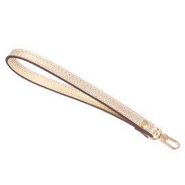 sourcing map Leather Wristlet Strap, 7.48" Hand Wrist Lanyard Leather Replacement Wrist Strap for Clutch Wallet Keychain Bag DIY (Gold, Gold)