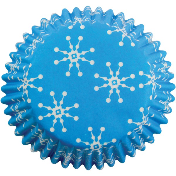 PME Backförmchen für Cupcakes aus Papier mit Schneeflocken, Mini-Format, 100er Pack, Kunststoff, Mehrfarbig, 7 x 7 x 2.8 cm, 100-Einheiten