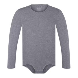 Landofgenie Men One Piece Bodysuit Long Sleeve Onesie Pajamas Tops Cotton Romper Grey XL