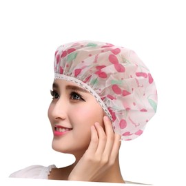 Minkissy Shower Cap Set for Women 5pcs Waterproof Bath Hat with Bear Bowknot Design Ideal for Cooking and Spa