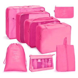 OSDUE Packing Cubes for Suitcase, 8PCS Thickening Travel Organiser Packing Bags Lightweight Travel Accessories Organizers Essentials Clothes Shoes Cosmetics Toiletries Storage Bags