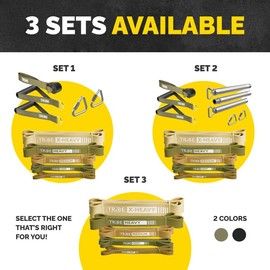 Tribe Lifting Long Resistance Bands – 5 Strength Levels, Durable Loop Bands for Pull-Ups, Strength Training & Rehab – Carry Bag Included - Color: Black Set