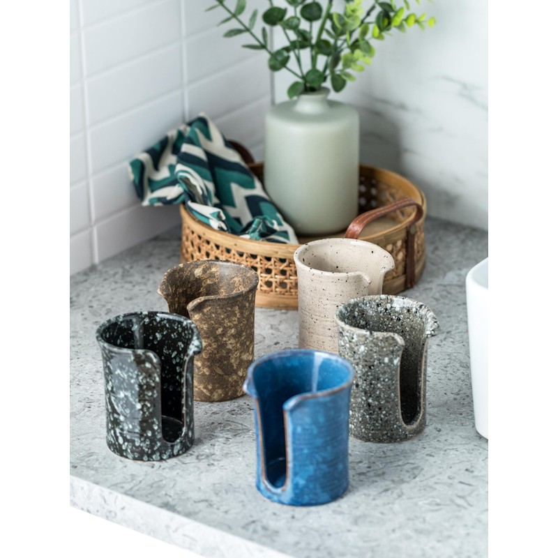YHOJOY Bathroom Cup Holder, Ceramic Bathroom Cup Dispenser 3 Oz,